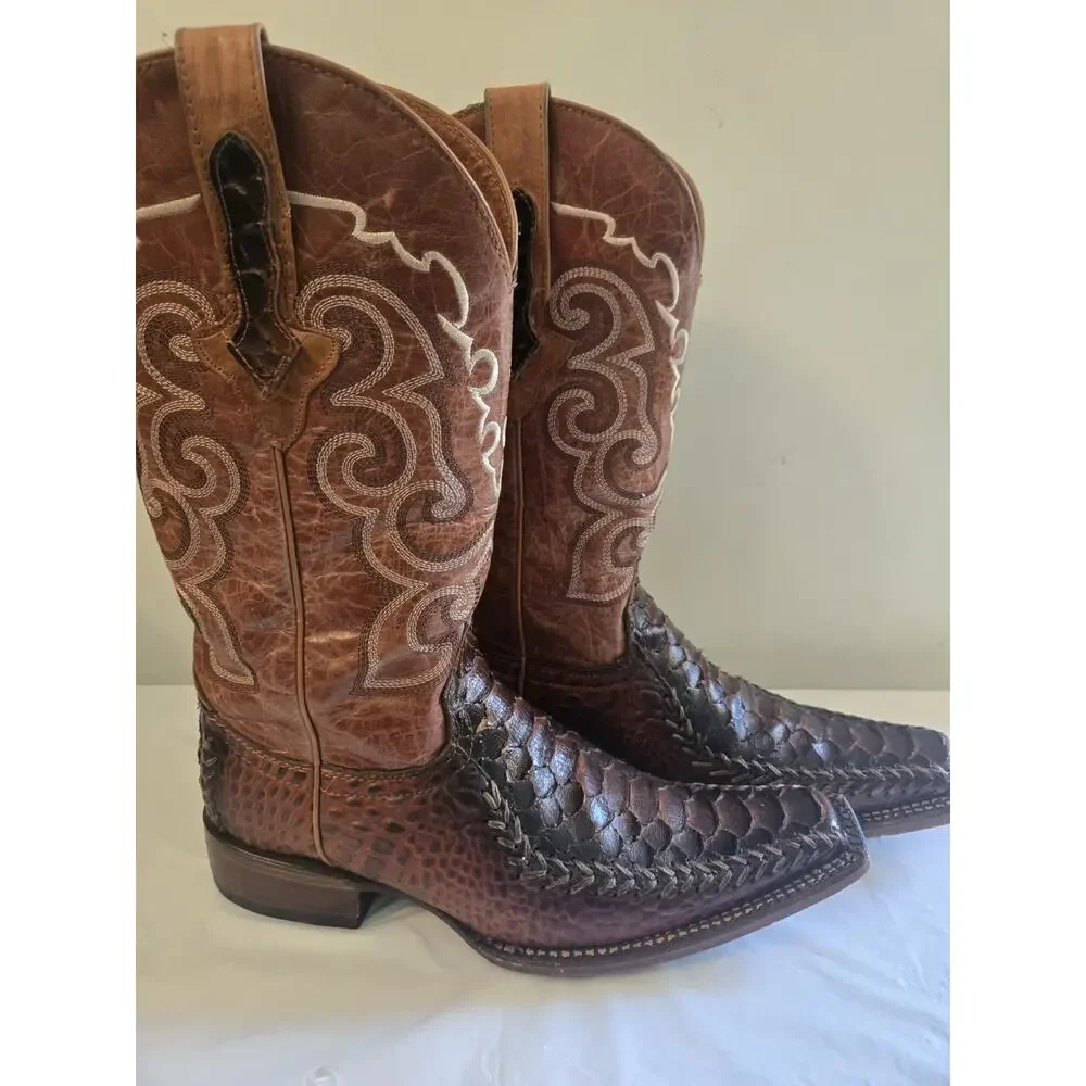 Innovation Cowboy Boots Mens 7 Made In Mexico Python Nice